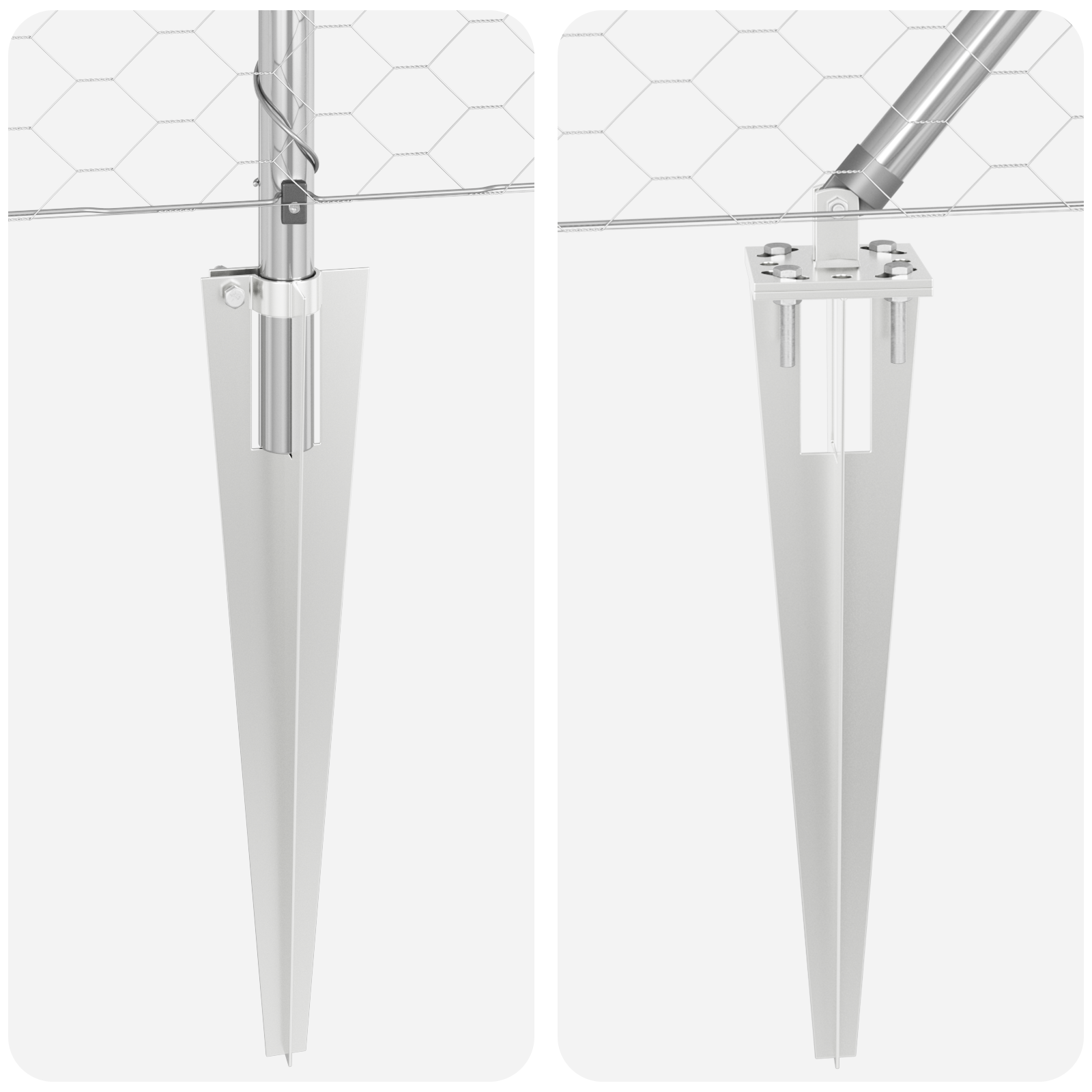 Set di recinzione Set di 2 Acciaio zincato 25 x 1,2 m Resistente