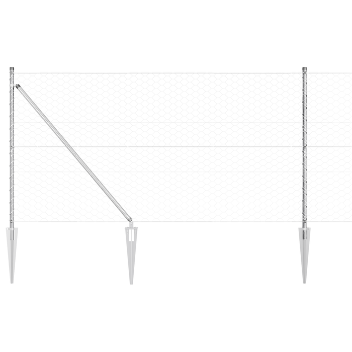 Set di recinzione Set di 2 Acciaio zincato 25 x 1,2 m Resistente