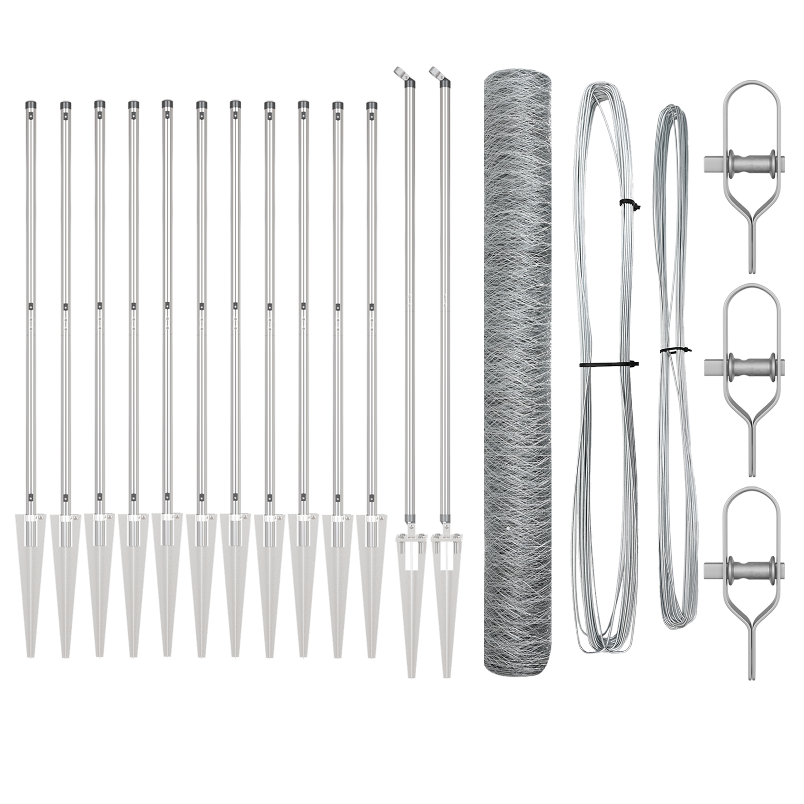 Set di recinzione Set di 2 Acciaio zincato 25 x 1,2 m Resistente