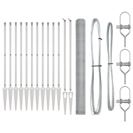 Set di Recinzione Set di 2 Acciaio zincato 25 x 1,5 m Durevole