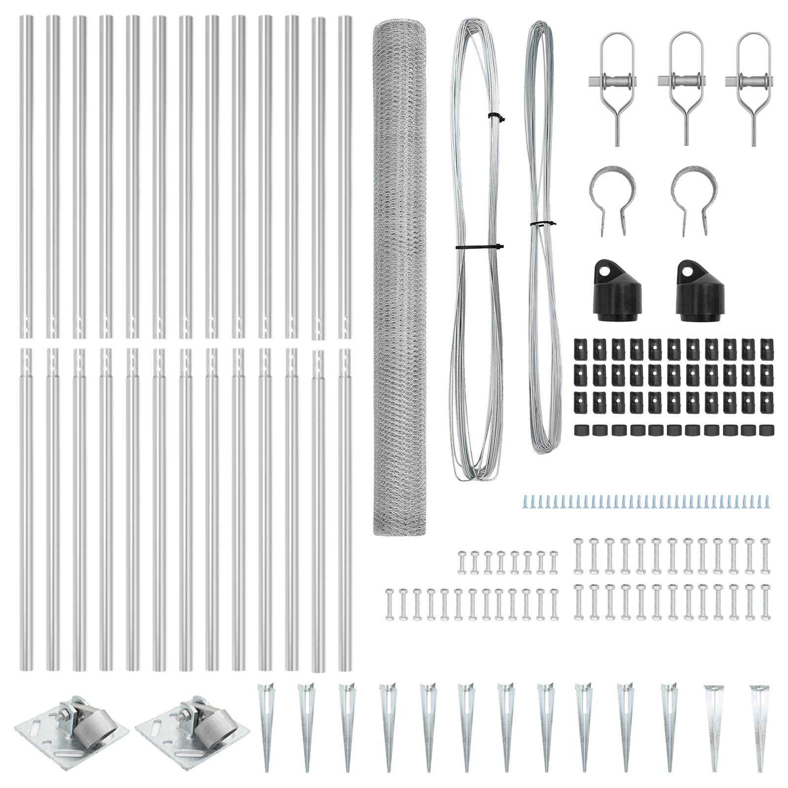 Set di Recinzione Set di 2 Acciaio zincato 25 x 1,5 m Durevole
