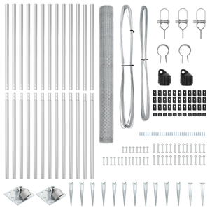 Set di Recinzione Set di 2 Acciaio zincato 25 x 1,5 m Durevole