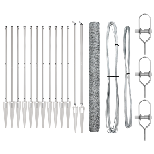 Set di Recinzione Set di 2 Acciaio Zincato 25 x 1.5 m Durevole