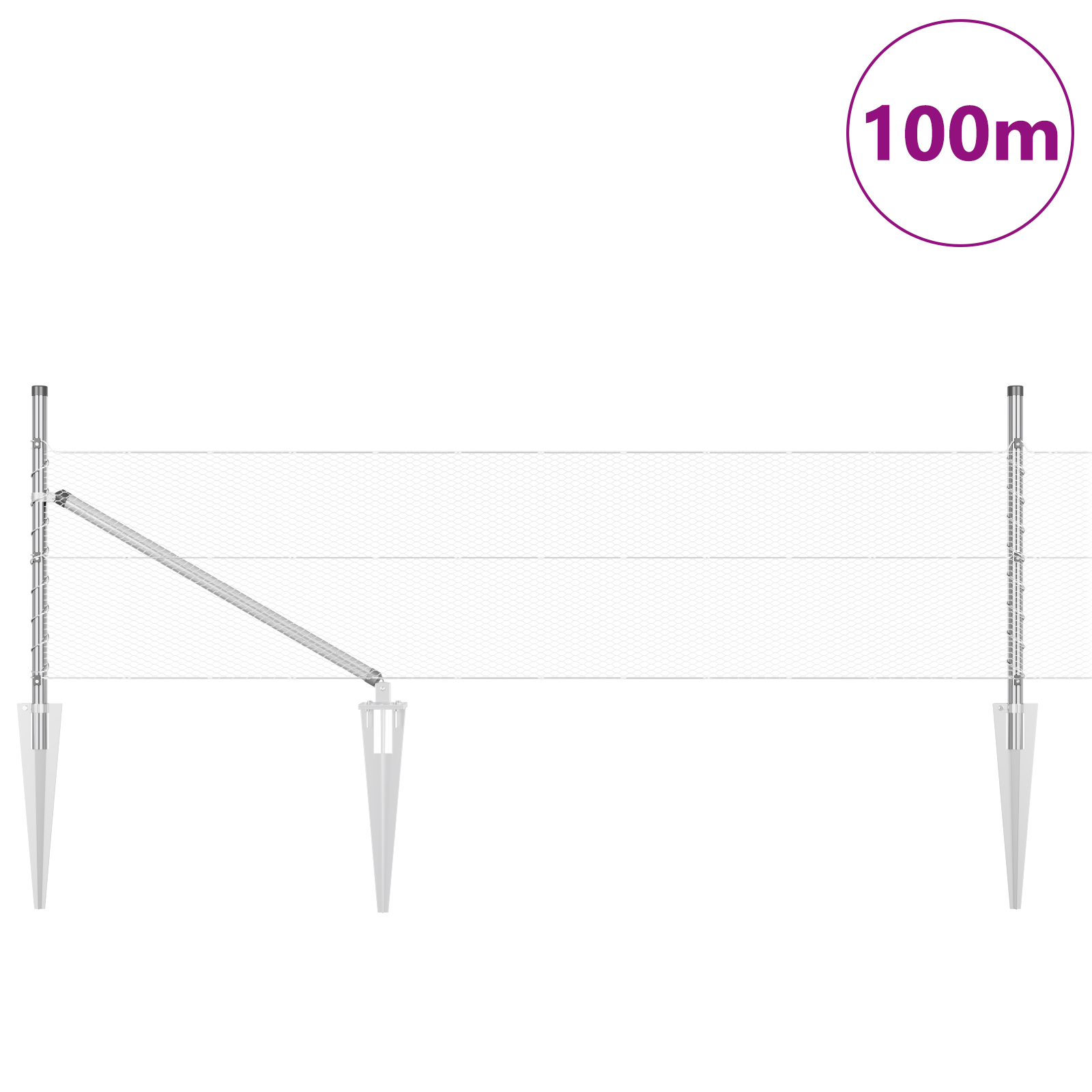 Recinzione Esagonale  0.5x100 m Acciaio Zincato