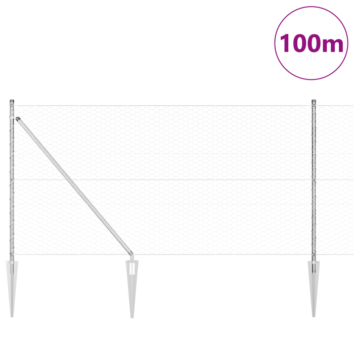 Recinzione Esagonale  1x100 m Acciaio Zincato