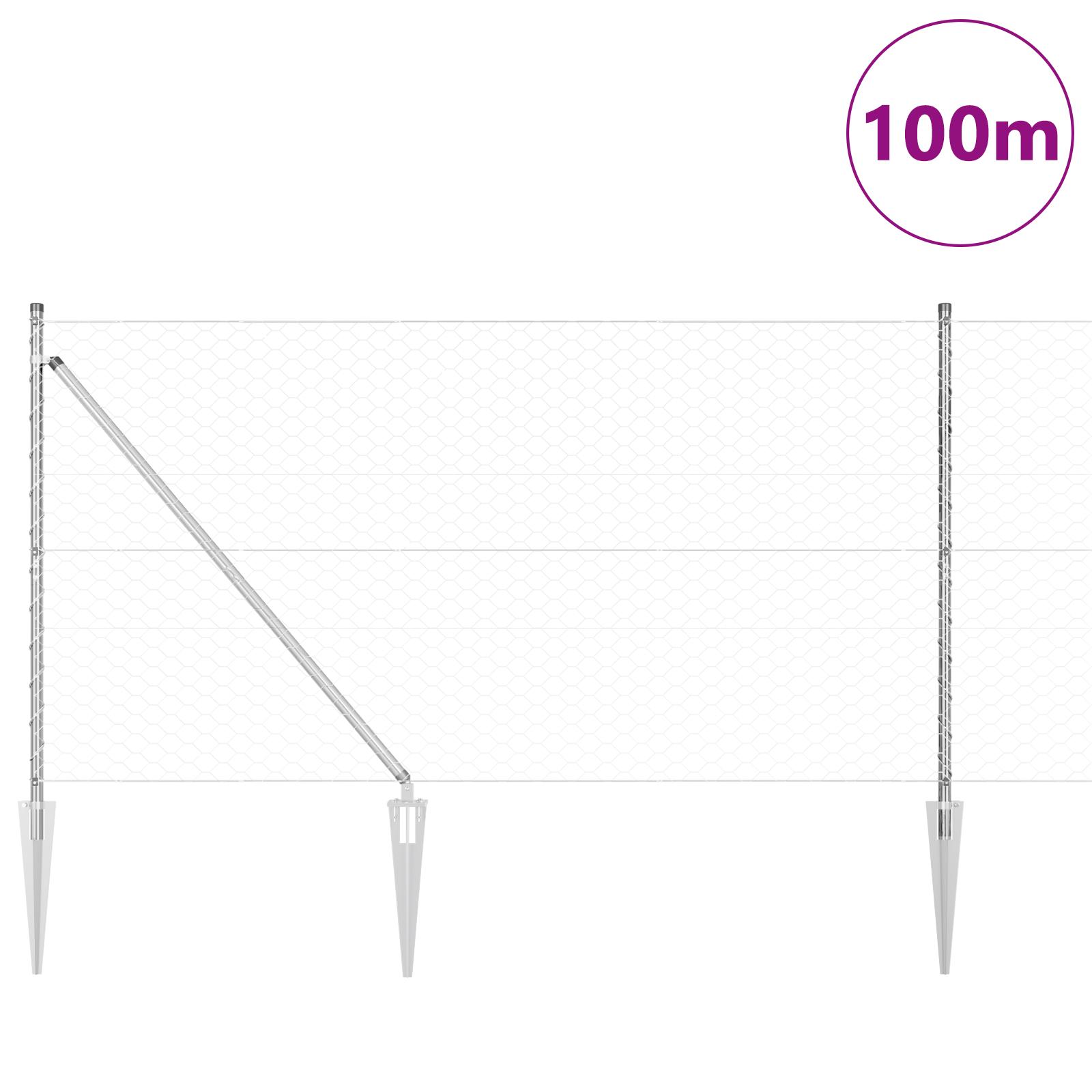 Recinzione Esagonale  1,2x100 m Acciaio Zincato
