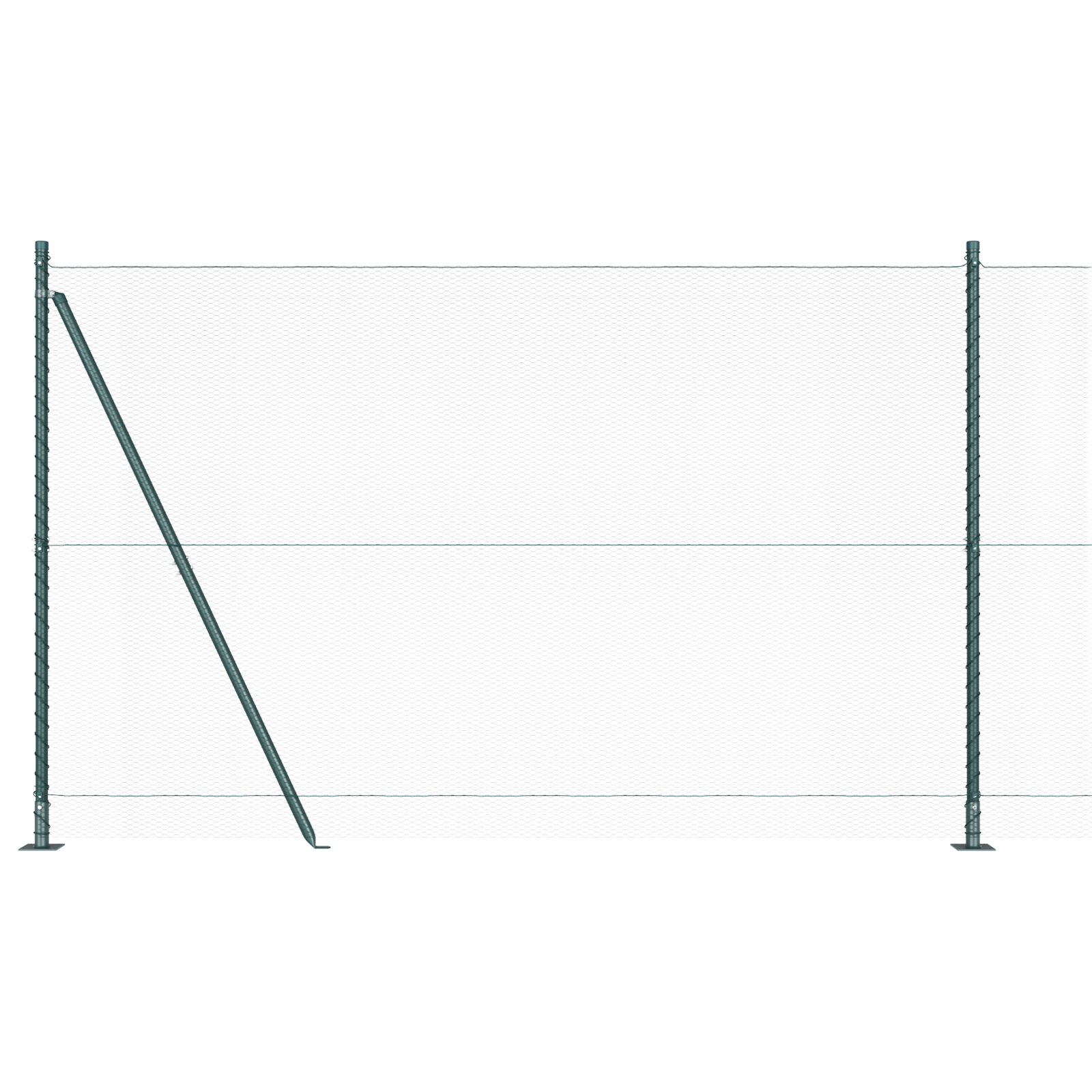 Set di Recinzione Set di 2 Verde Metallo, PVC 25 x 1,5 m