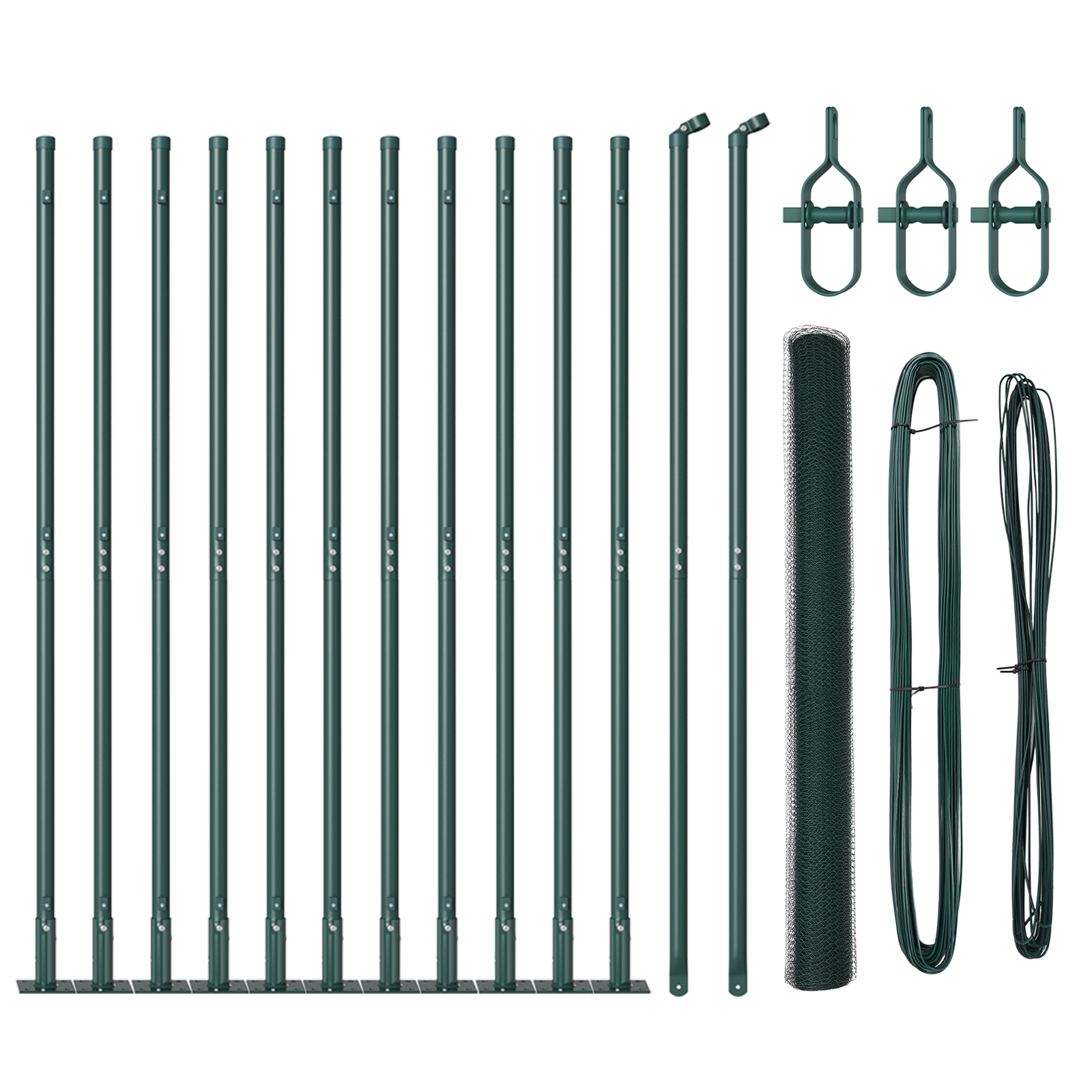 Set di Recinzione Set di 2 Verde Metallo, PVC 25 x 1,5 m