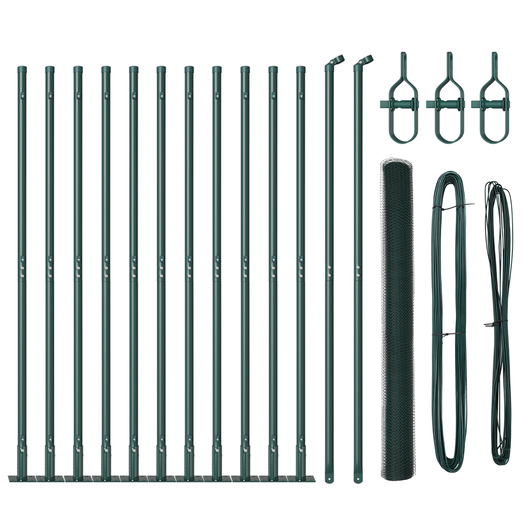 Set di Recinzione Set di 2 Verde Metallo, PVC 25 x 1,5 m