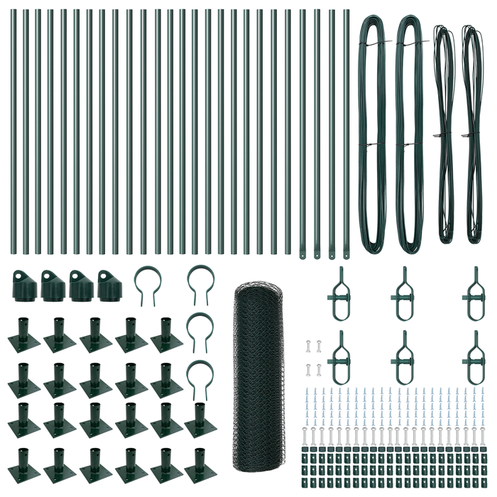 Recinzione esagonale  verde 0,8x50 m in acciaio