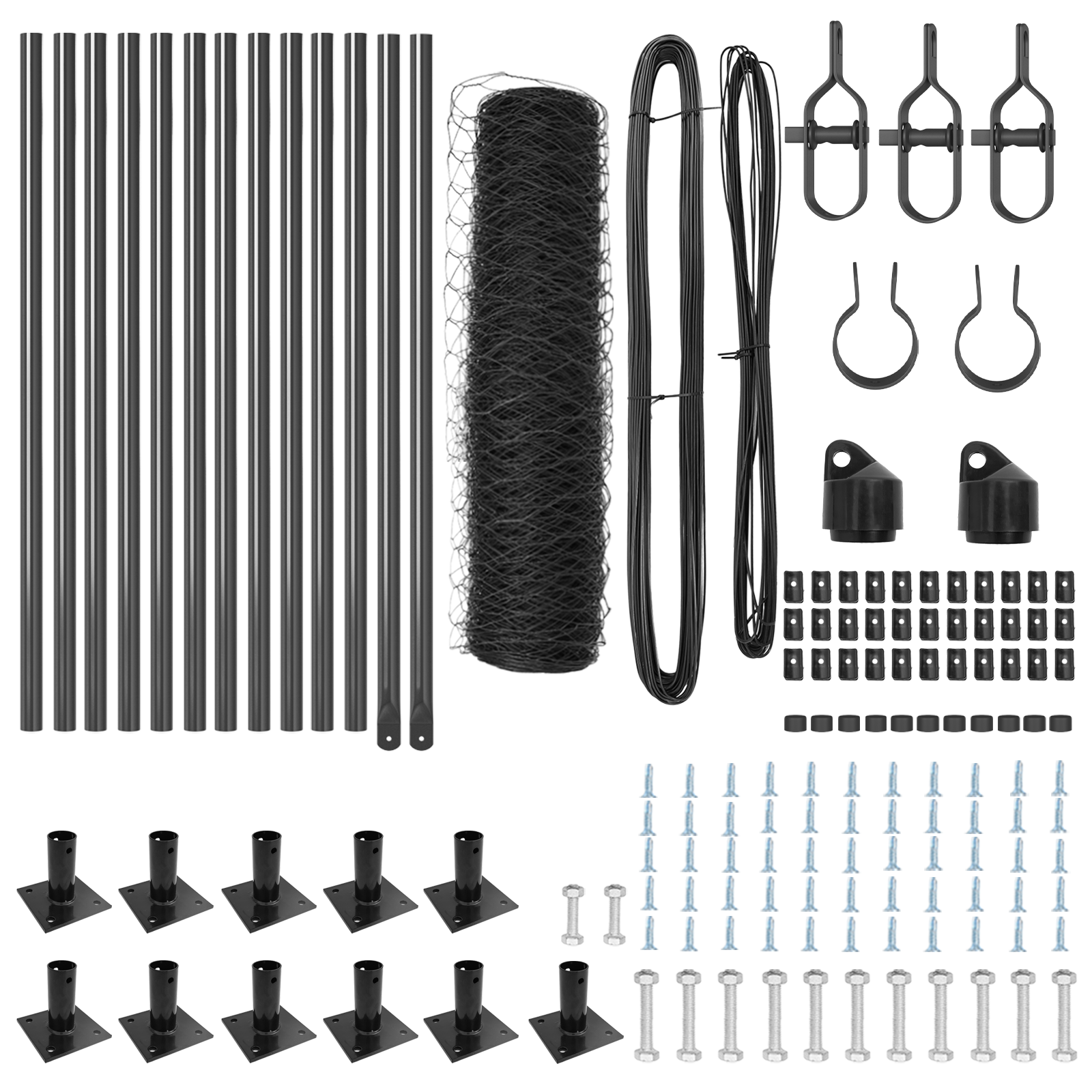 Set di Recinzione Set di 2 Grigio Acciaio 25 x 0,5 m Durevole