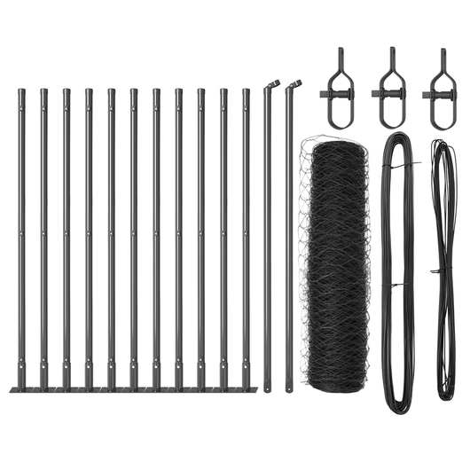 Set di Recinzione Set di 2 Grigio Acciaio Verniciato a Polvere