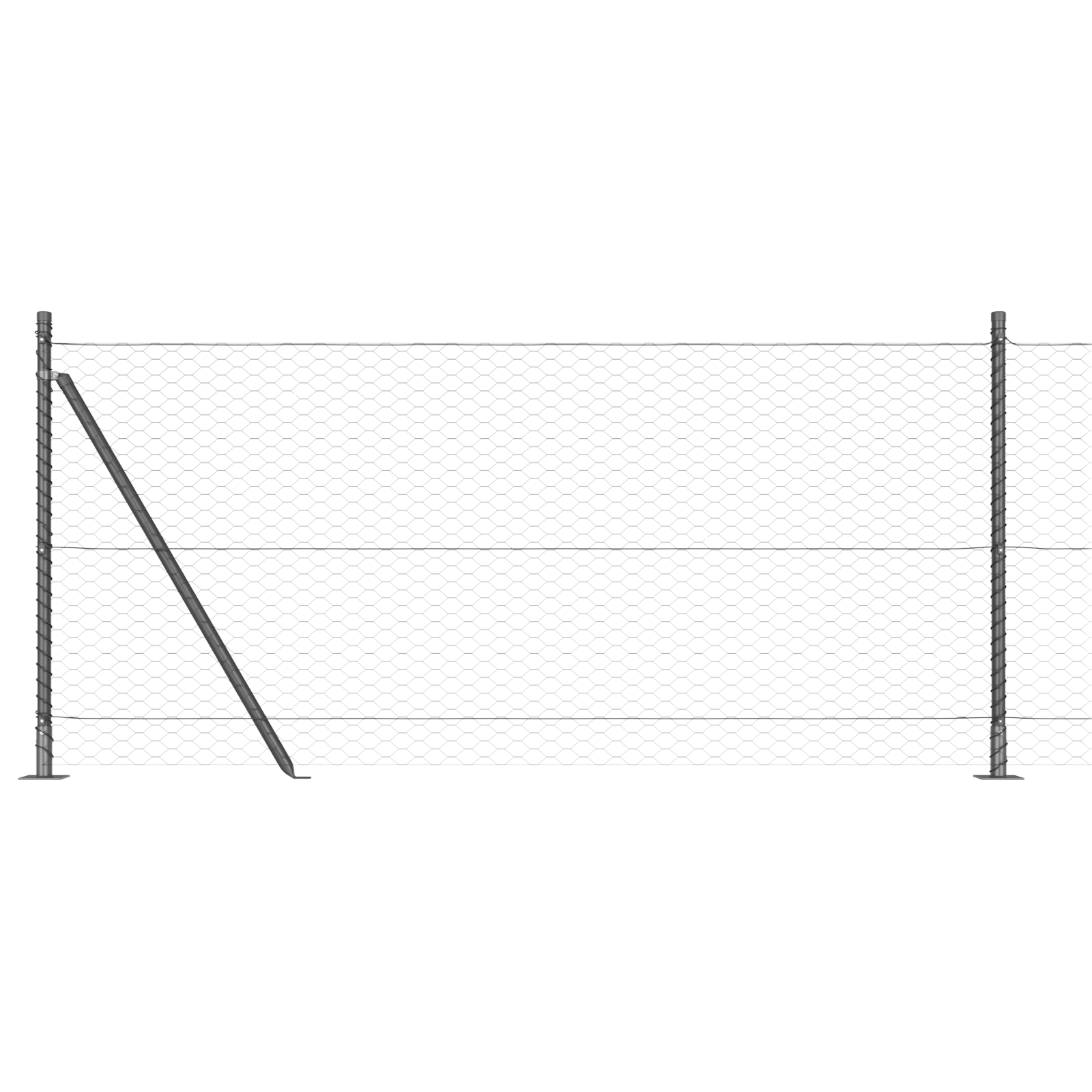 Recinto Esagonale  Grigio 0.8x25 m Acciaio