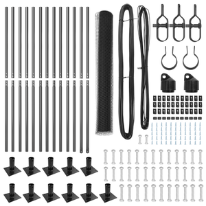 Set di recinzione Set di 2 Grigio Acciaio 25 x 1,2 m Durevole