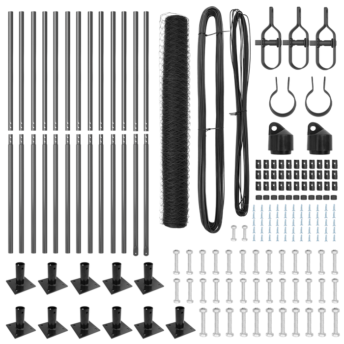 Set di Recinzione Set di 2 Grigio Metallo 25 x 1.2 m Durevole