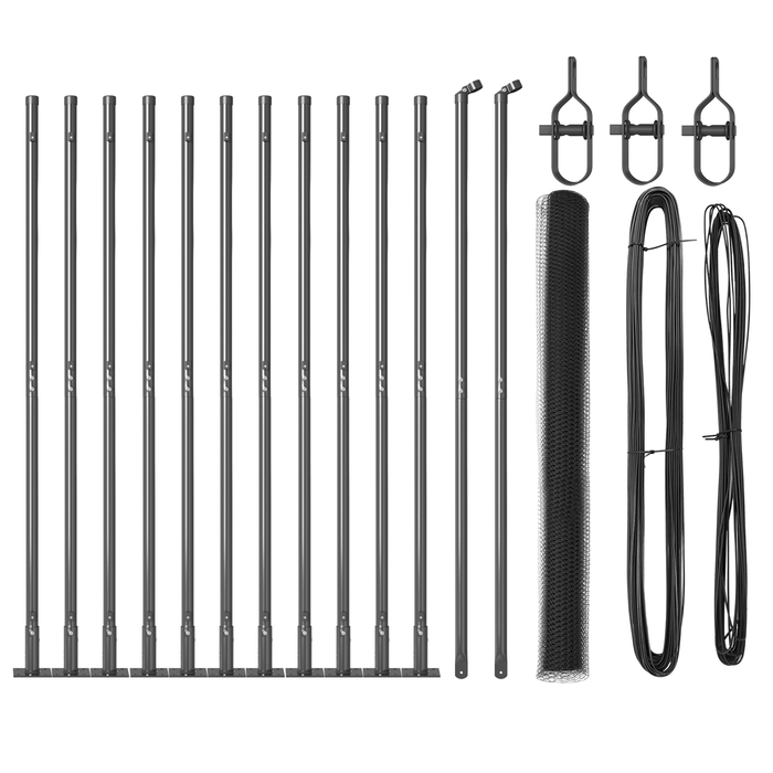 Set di Recinzione Set di 2 Grigio Metallo 25 x 1,5 m Durevole