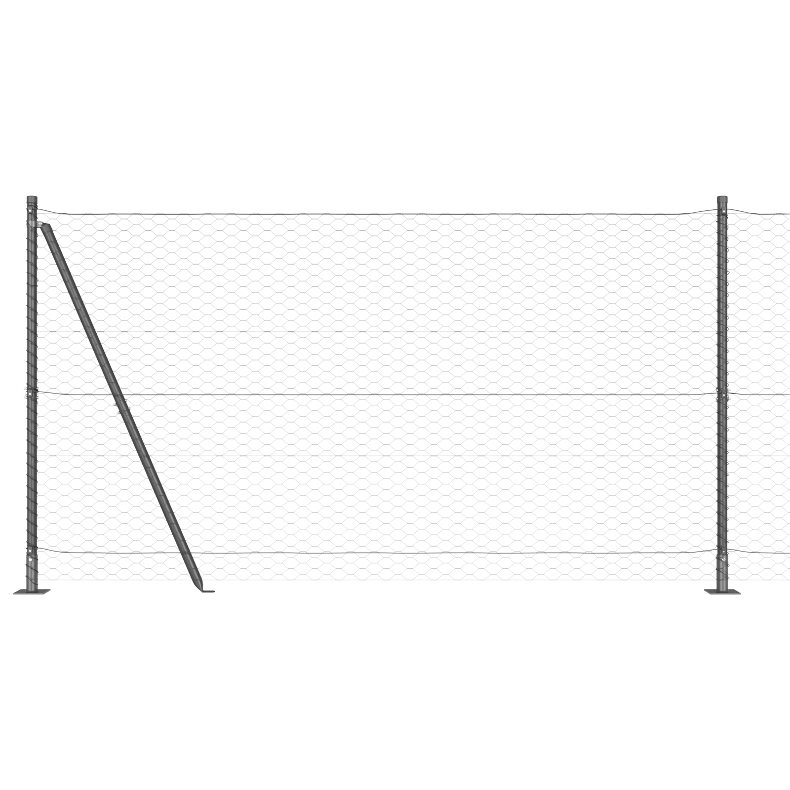 Recinzione esagonale  Grigio 1.2x50 m Acciaio