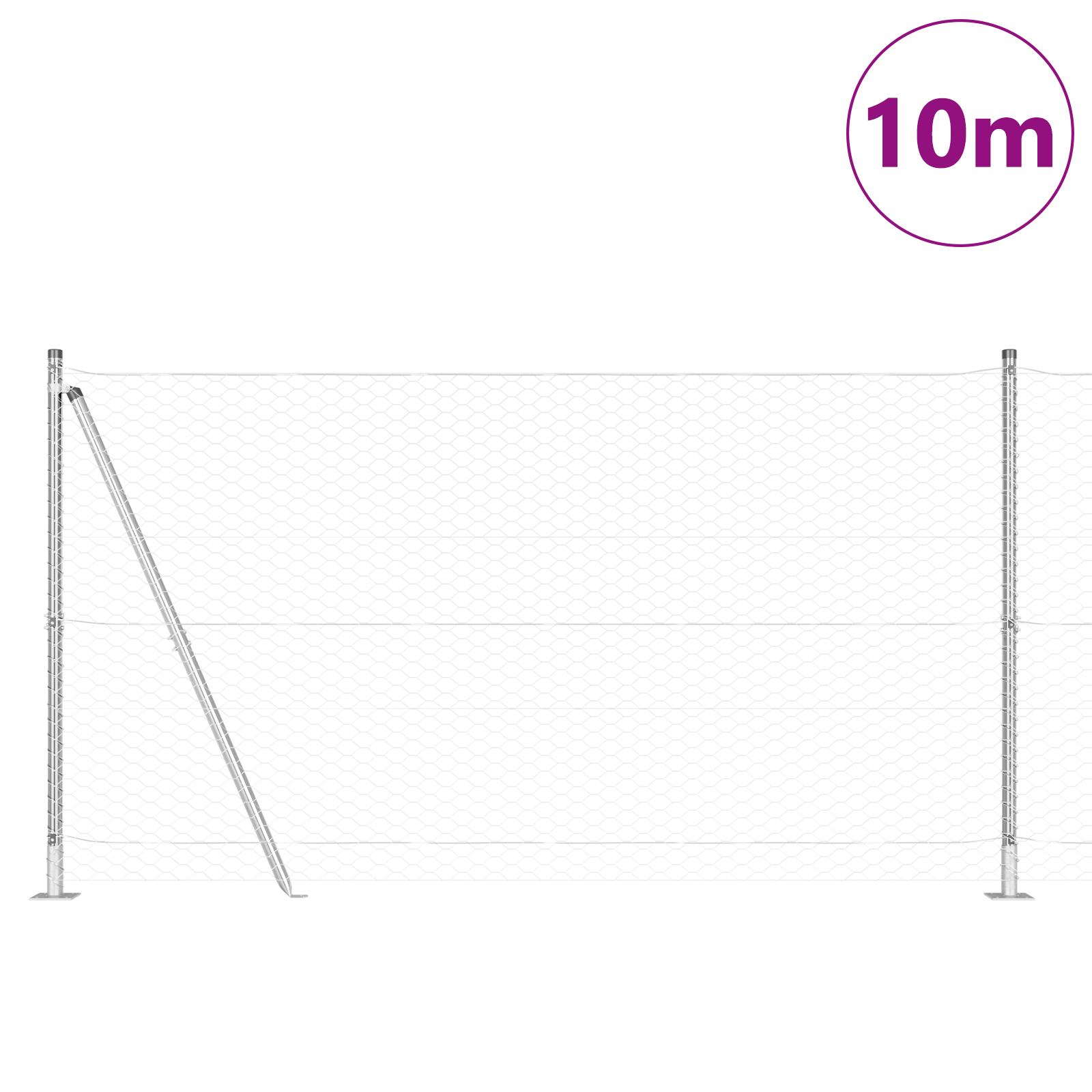 Recinzione Esagonale  1.2x10 m Acciaio Zincato