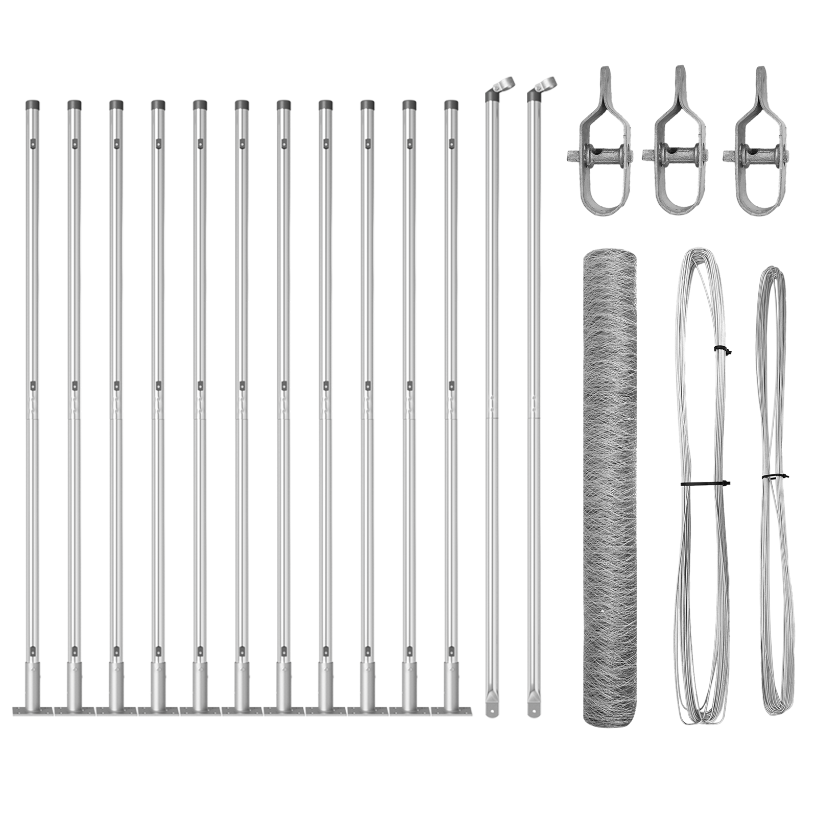 Recinzione Esagonale con 11 Posti Flangiati 1x25 m Acciaio Zincato