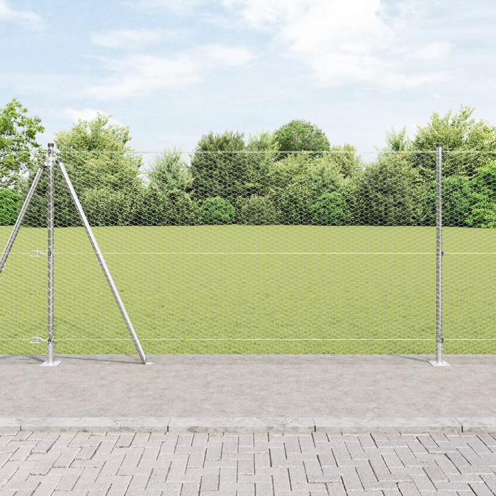 Set di recinzioni Set di 2 Acciaio zincato 25 x 1,2 m Durevole