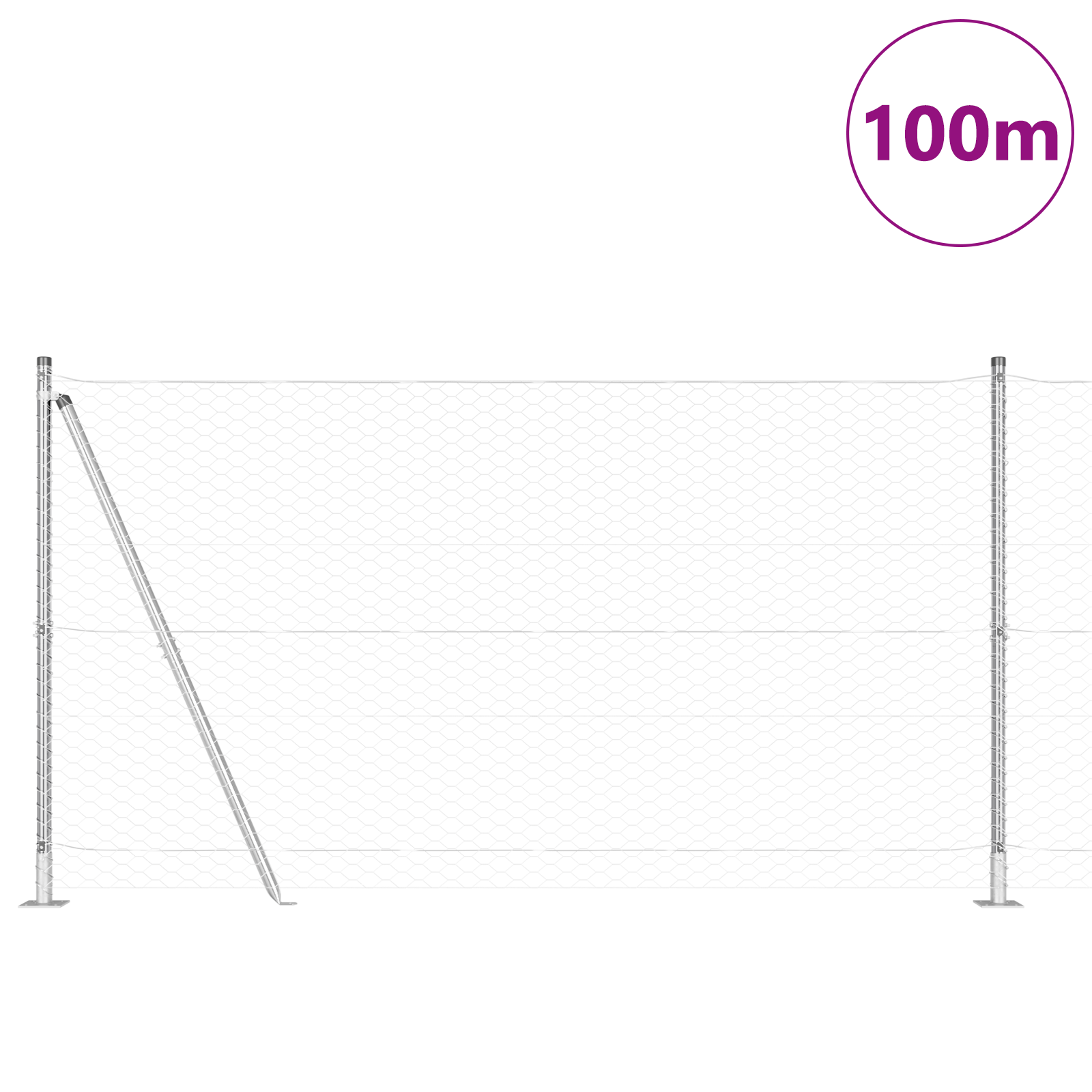 Recinzione Esagonale  1,2x100 m Acciaio Zincato