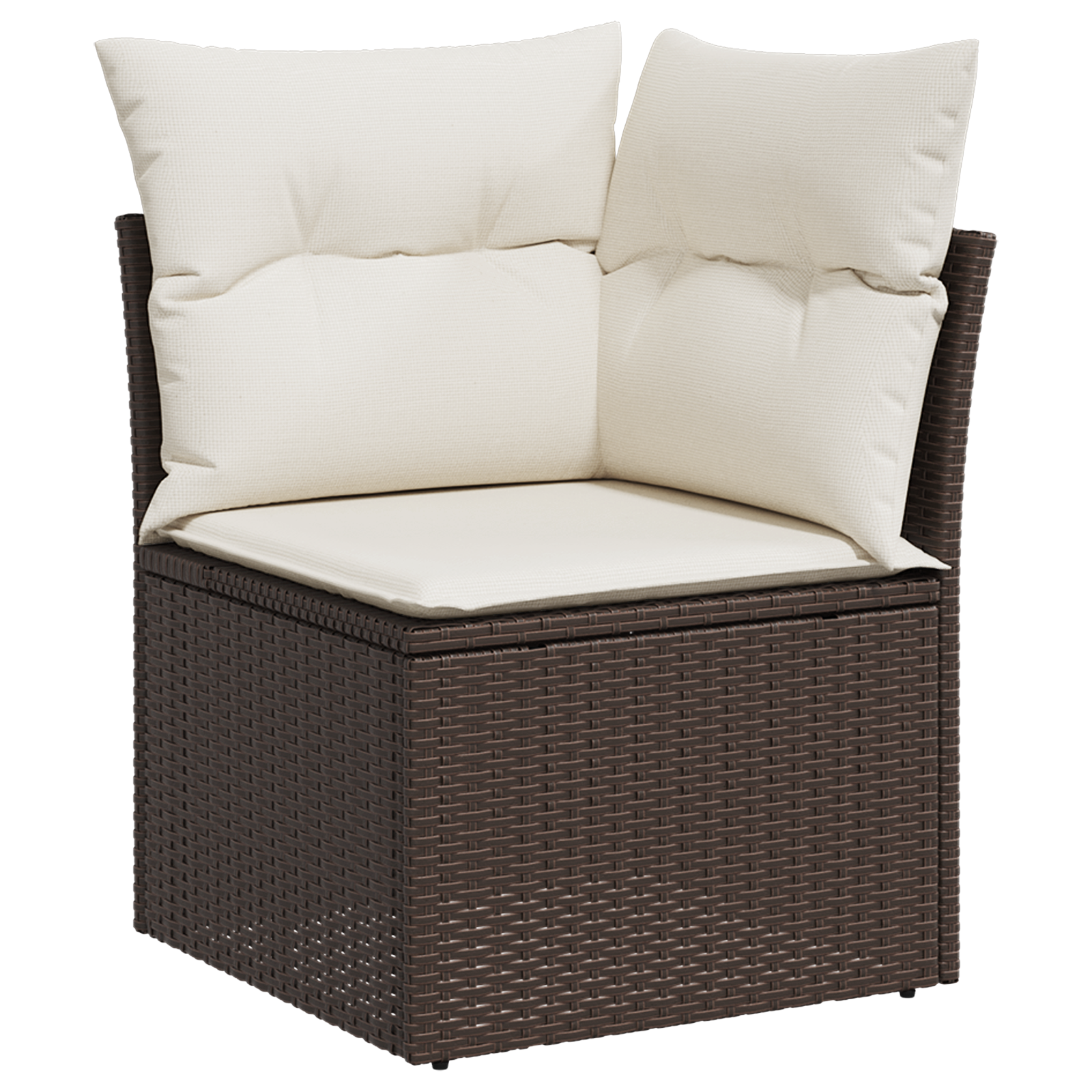 Set da pranzo da giardino vitaXL in 10 pezzi con cuscini in polyrattan marrone