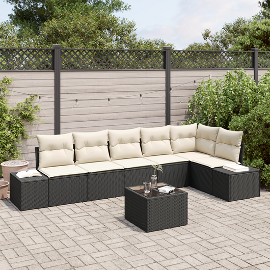 Set di divani da giardino 6 pezzi con cuscini Rattan polyrattan marrone