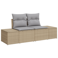 Set Divano da Giardino a 7 Pezzi con Cuscini Beige in Rattan Sintetico