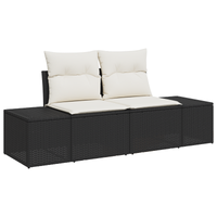 Set di Divani da Giardino 8 Pezzi con Cuscini Nero Polyrattan
