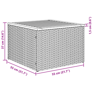 Set di divani da giardino 7 pezzi con cuscini beige in polyrattan e acacia