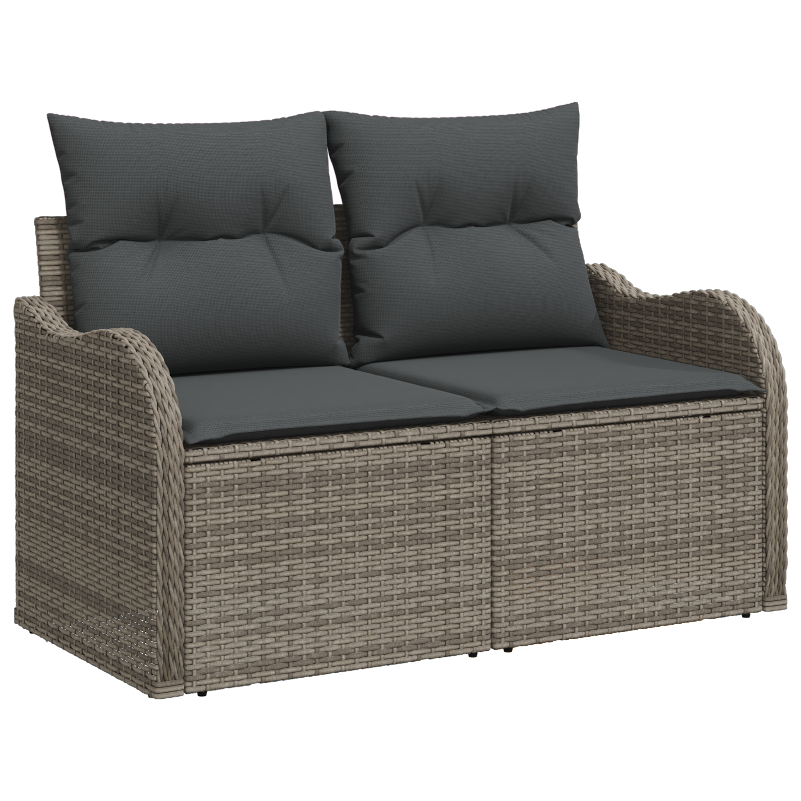 Set Divano da Giardino da 10 Pezzi con Cuscini Grigio Rattan Sintetico Acacia