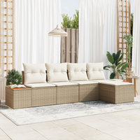 Set di divani da giardino  con cuscini in beige rattan poliestere acacia