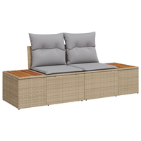 Set di Divani da Giardino 5 Pezzi con Cuscini in Rattan Beige Polietilene