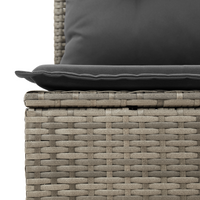 Set di divani da giardino  7 pezzi con cuscini grigi in rattan poly