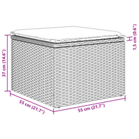 Set divano da giardino  8 pezzi con cuscini grigio chiaro polyrattan