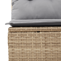 Set di Divani da Giardino  da 10 Pezzi con Cuscini in Rattan Beige