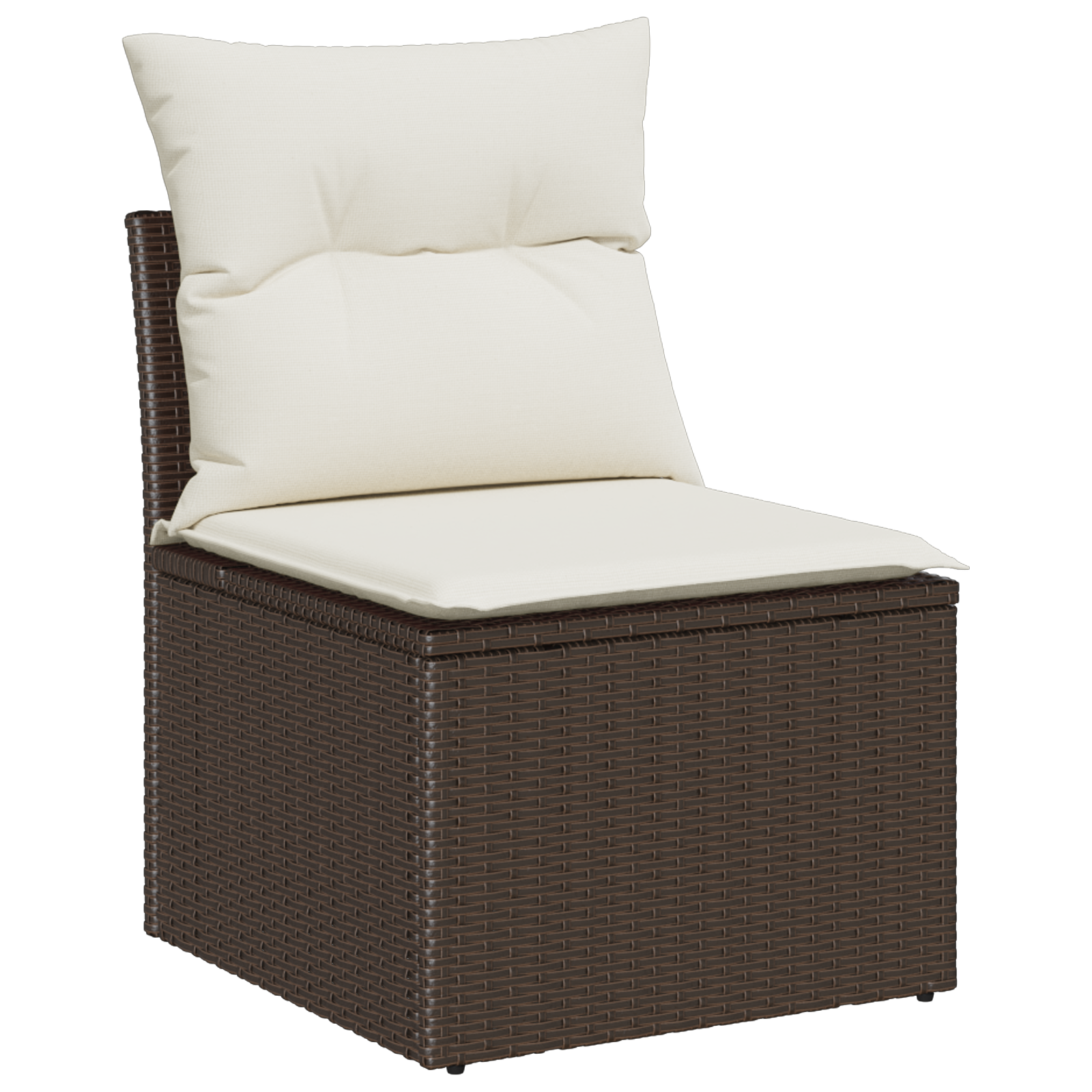 Set di divani da giardino in 6 pezzi con cuscini in polyrattan marrone