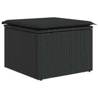 Set di Sofà da Giardino 7 Pezzi con Cuscini Rattan Nero
