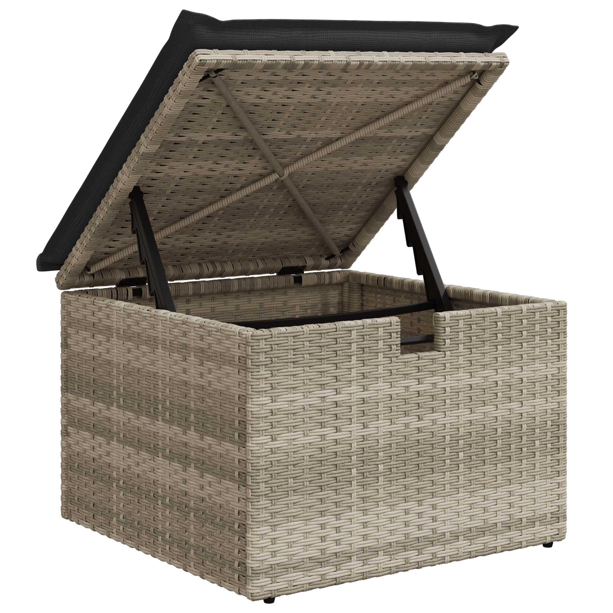 Set di Sofà da Giardino con Cuscini Grigio Chiaro Polyrattan