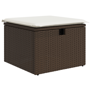 Set di Sofà da Giardino 7 Pezzi con Cuscini Rattan PE Marrone