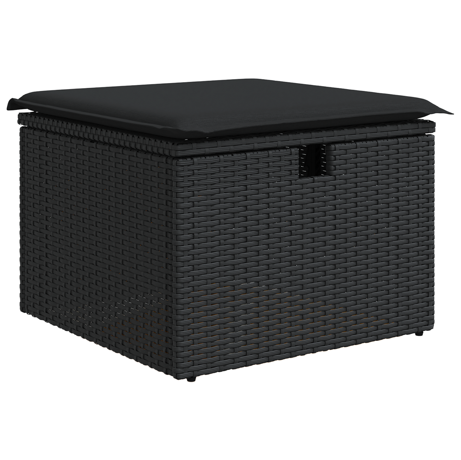 Set Divano da Giardino 6 Pezzi con Cuscini Rattan Polietilene Nero