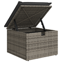 Set Divano da Giardino di 7 Pezzi con Cuscini Grigio Rattan Sintetico
