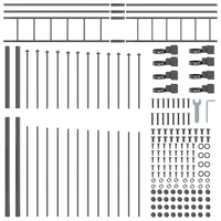 Recinzione da Giardino  con Parte Superiore a Forma di Arco Grigia 5.1x2 m in Acciaio