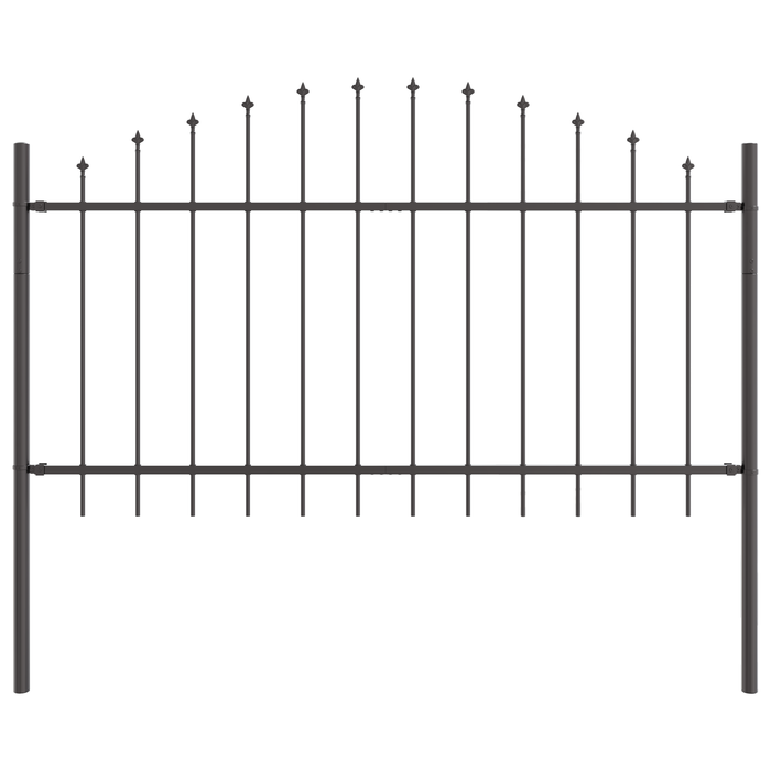 Recinto da Giardino  con Parte Superiore a Cerchio Grigio 8,5x1 m in Acciaio