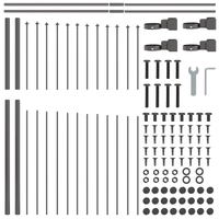 Recinzione da Giardino con Arco Grigia 11,9x1,5 m in Acciaio -
