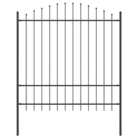 Recinzione da giardino  grigia ad arco 11,9x1,75 m in acciaio