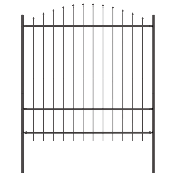 Recinzione da giardino  grigia ad arco 11,9x1,75 m in acciaio