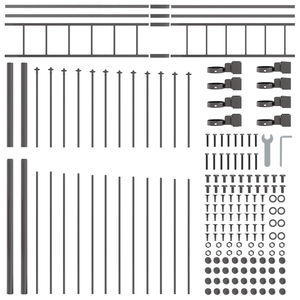 Recinzione da Giardino  con Parte Superiore ad Arco Grigia 11,9x2 m in Acciaio