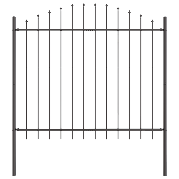 Recinzione da giardino  con parte superiore ad arco grigia 13,6x1,25 m in acciaio