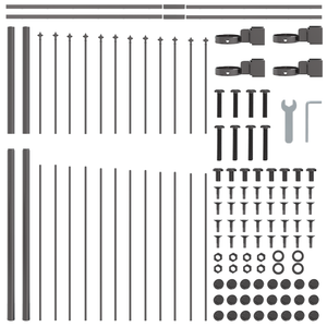 Recinzione da giardino  con parte superiore ad arco grigia 13,6x1,25 m in acciaio
